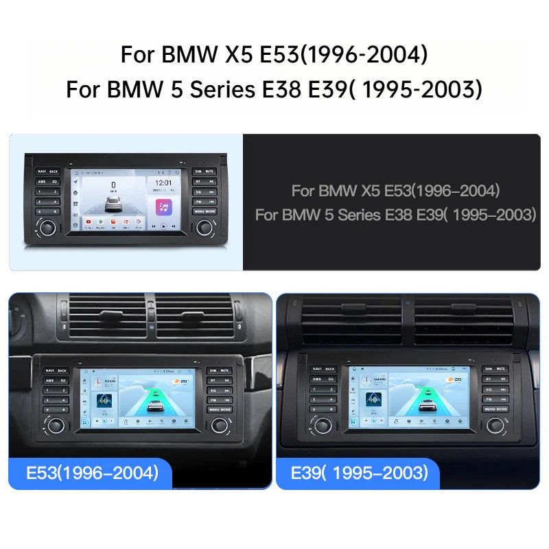 For BMW 5 Series E38 E39 and BMW X5 E53 Car Multimedia Display 7" Touch Screen  GPS Navigation Reverse View Bluetooth FM Radio