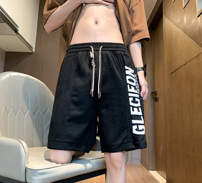 2026 Letter Foam Printed Shorts Men Loose Fit Summer Streetwear Running Sports Short Pants Men Women Hip Hop Half Wide Leg Pants