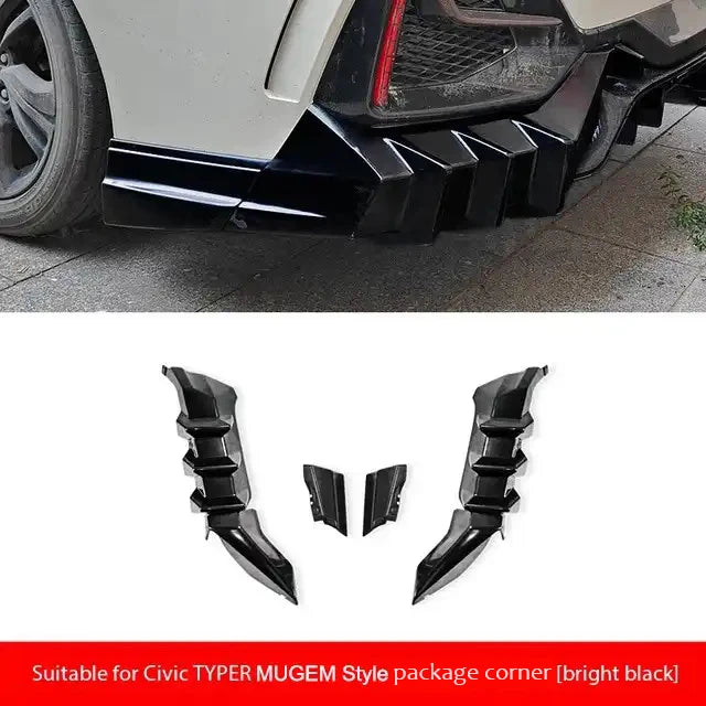 Car Styling For Honda Civic Hatchback 2021Body Kits Rear Spoiler Bumper Edge Rear Diffuser FK8 Rear Spoiler