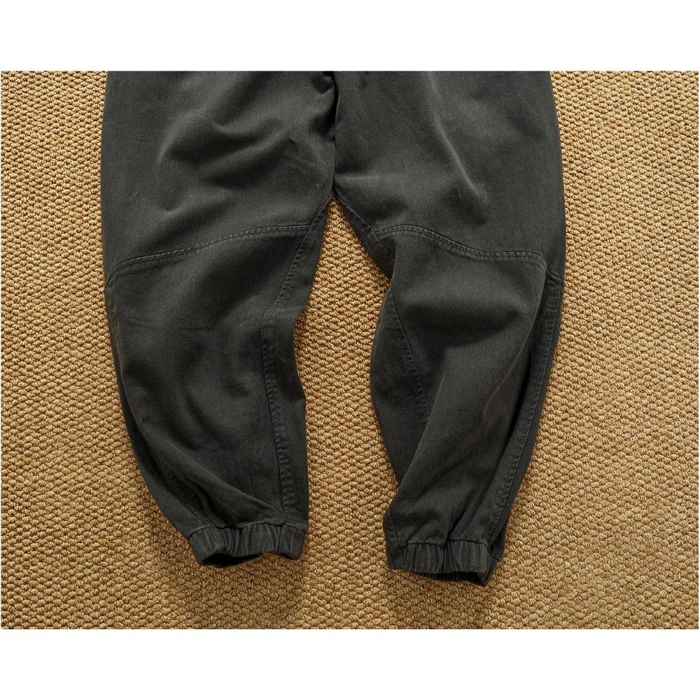 Heavy thick slim workwear casual pants for men in autumn and winter