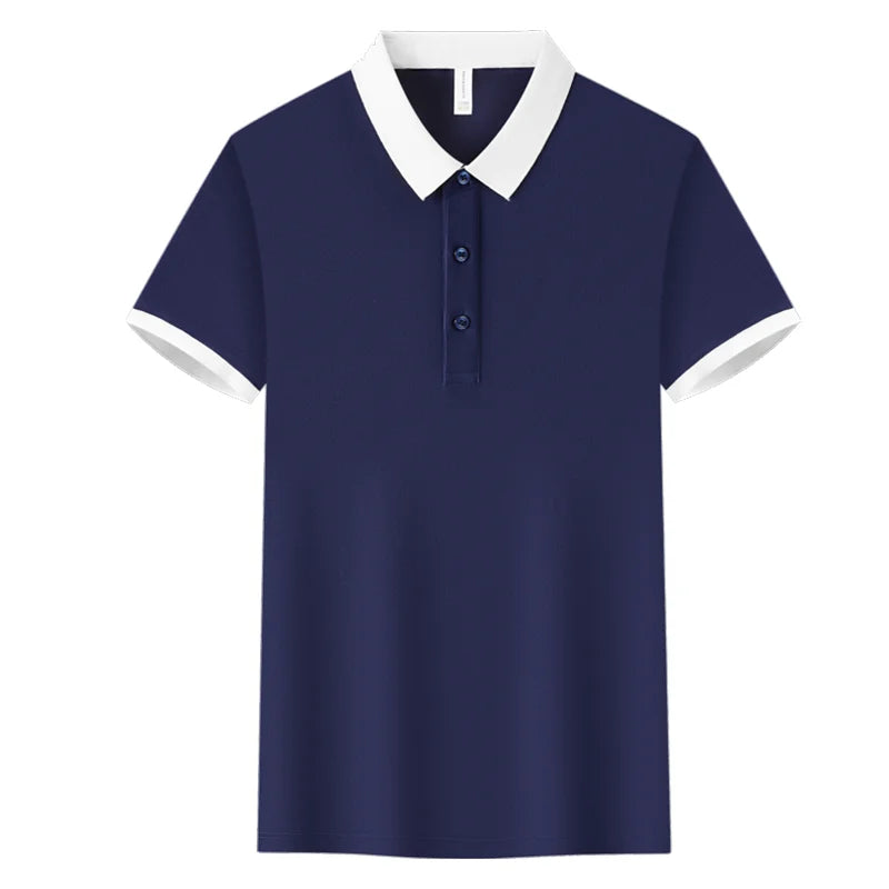 Fashion Contrast Collar Polo Custom Design Casual Business Polo Shirt Print Logo Slim Fit Lapel Short Sleeved Polo Embroidery