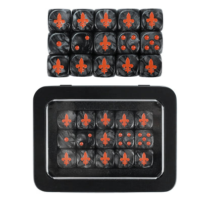 15PCS 16mm/0.63inch D6 Wargaming Dice Set for Tabletop Miniatures Game, Damage Tracking,Army Faction Themed Dice Tokens