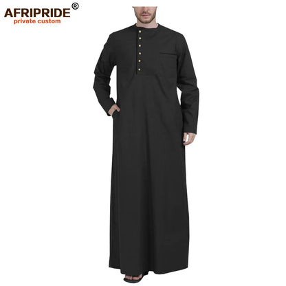 Muslim Clothing for Men Jubba Thobe with Long Sleeves and Round Neck Plus Size Islamic Clothing Muslim Dress AFRIPRIDE A2014001