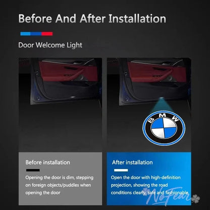 Car Wireless Door Welcome Light Projector Lamp Decor For BMW M 1 2 3 4 5 7 Series X1 X3 X4 X5 X6 X7 F10 F30 E46 E60 stickers