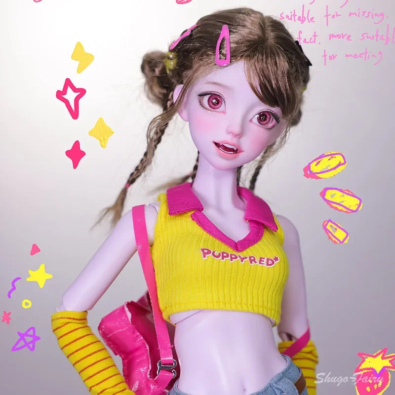 Shuga Fairy Emery 1/4 Bjd Doll Great-hearted Shizhi Body New Design Dopamine Sweet Style Big Eyes Slim Waist Ball Jointed Dolls