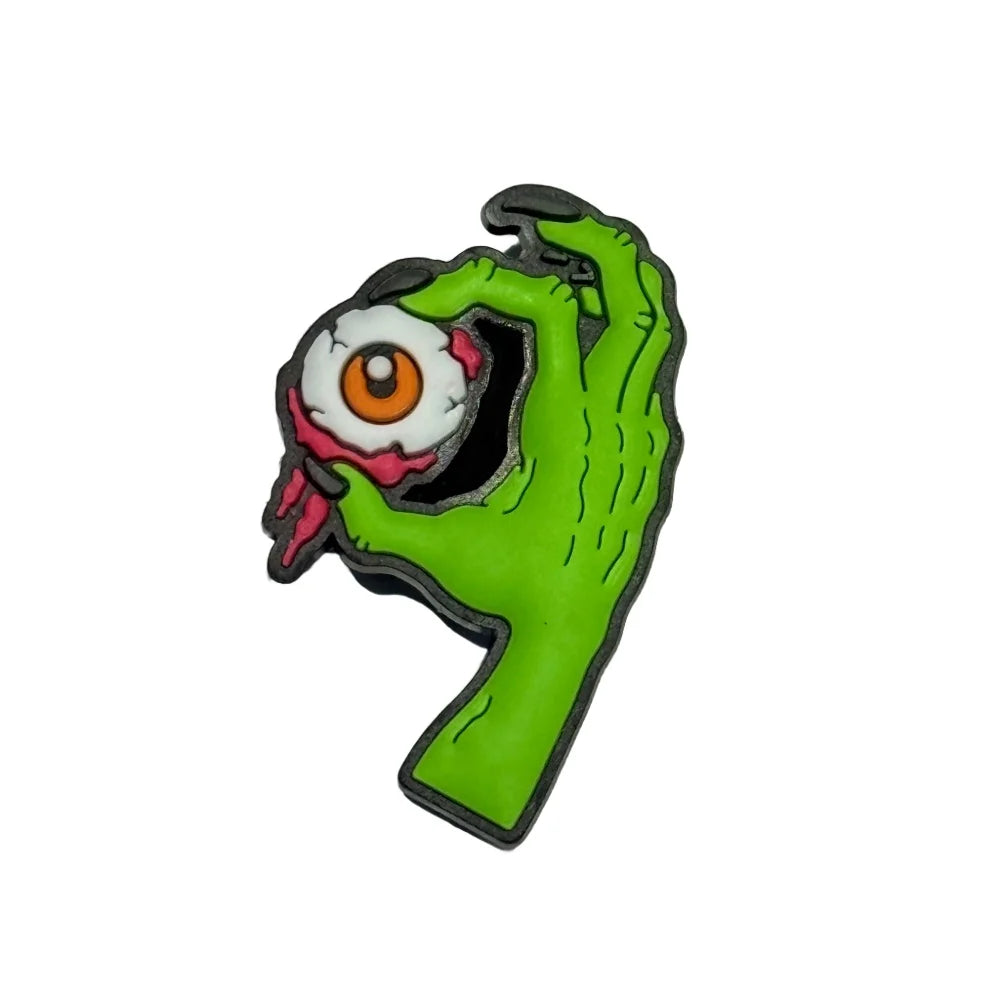 1-100pcs Cartoon Skull Tree Eye Cherry Horse Candle Juice PVC Shoe Button Charms Sandals Decorations DIY Backpack Halloween Gift