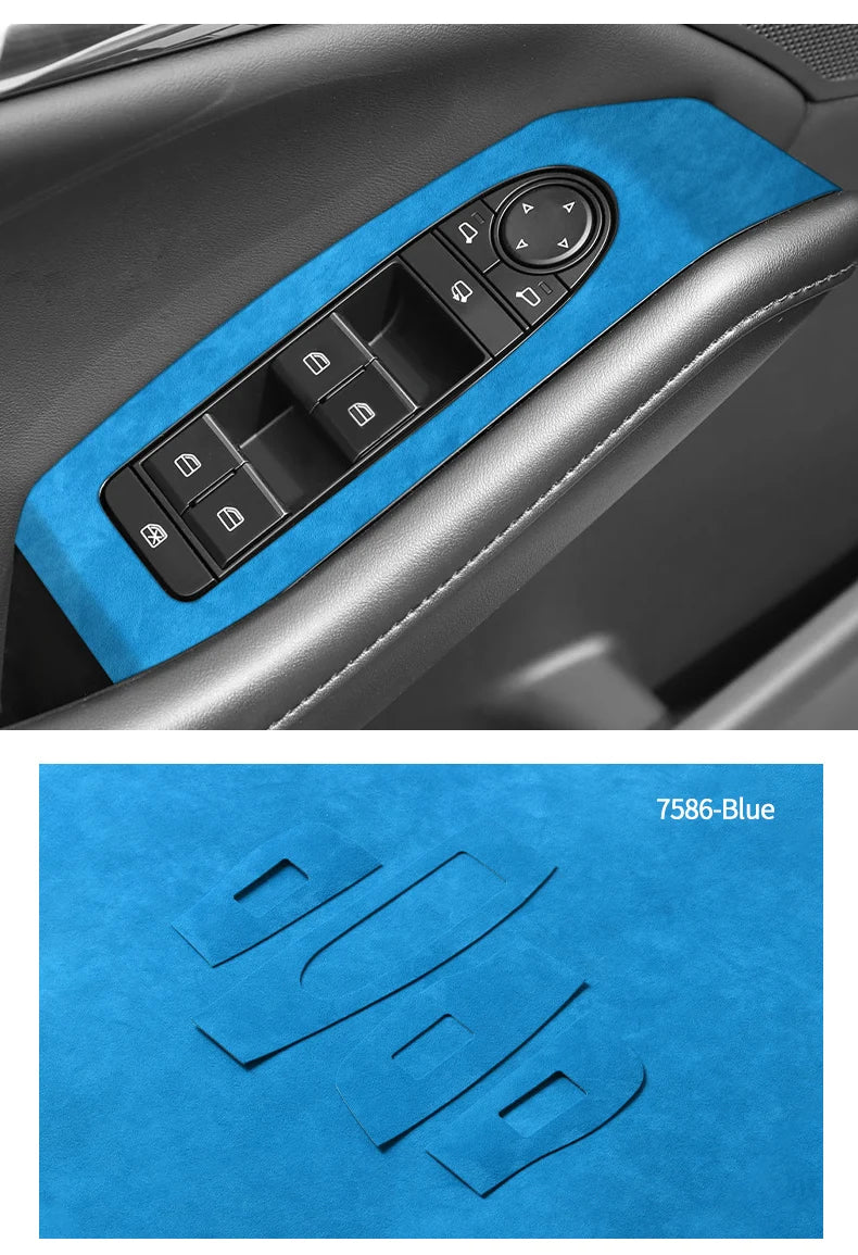 For Mazda 3 Axela Car Window Switch Lifter Control Panel Trim Frame Sticker Car Interior Tuning Accessories Made of Alcantara