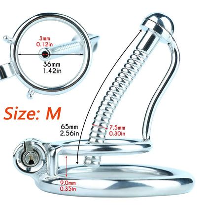 FRRK-238 Urethral Tube Piercing Metal Chastity Cage Lock Cock Device Adult Game 정조대 Male Penis Exercise Advanced Player Sex Toy