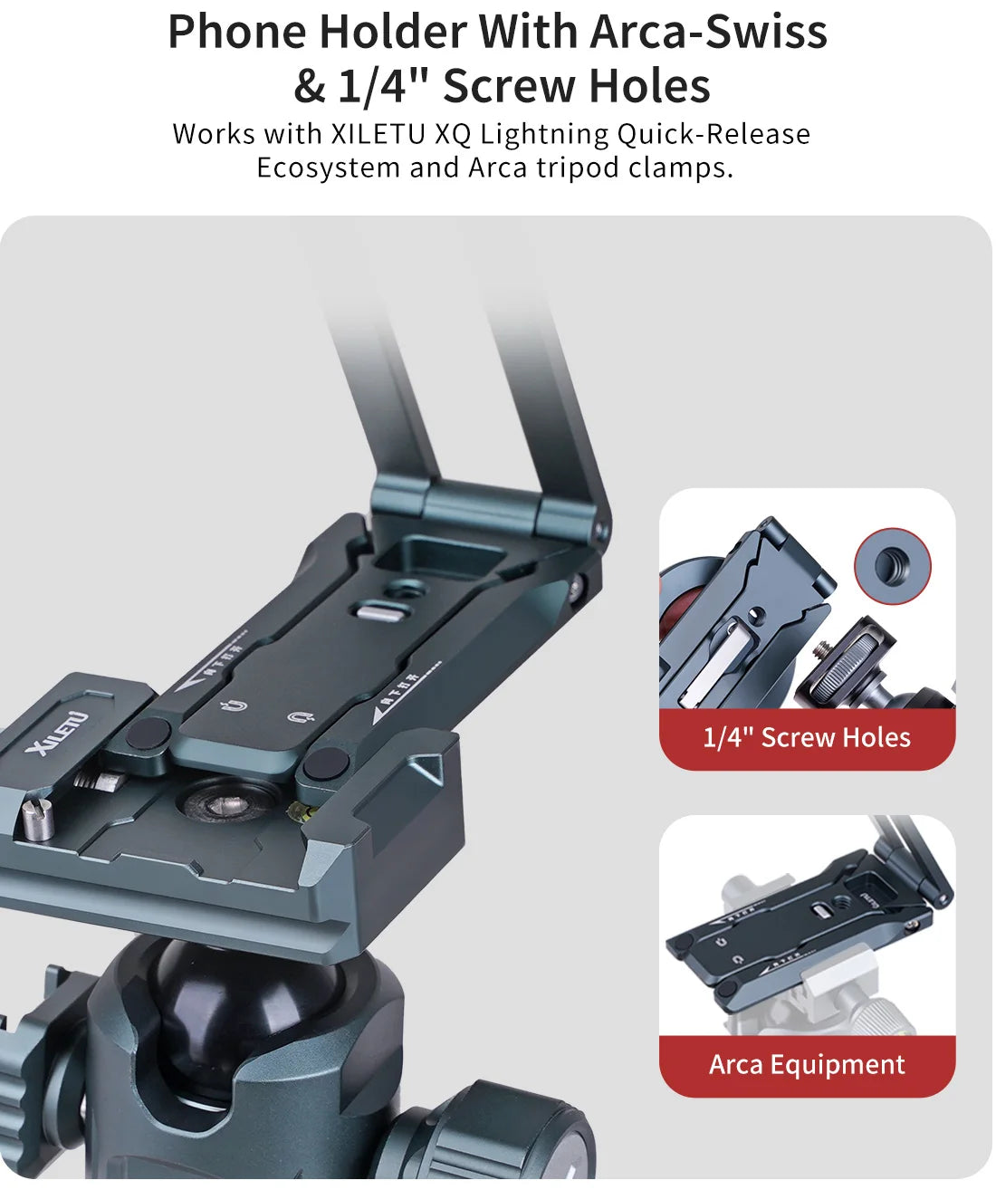 COBONE Magnetic Phone Tripod Holder Foldable Adjustable with Arca-Swiss for Phone Vlog Portable Desktop Phone Mount for Travel