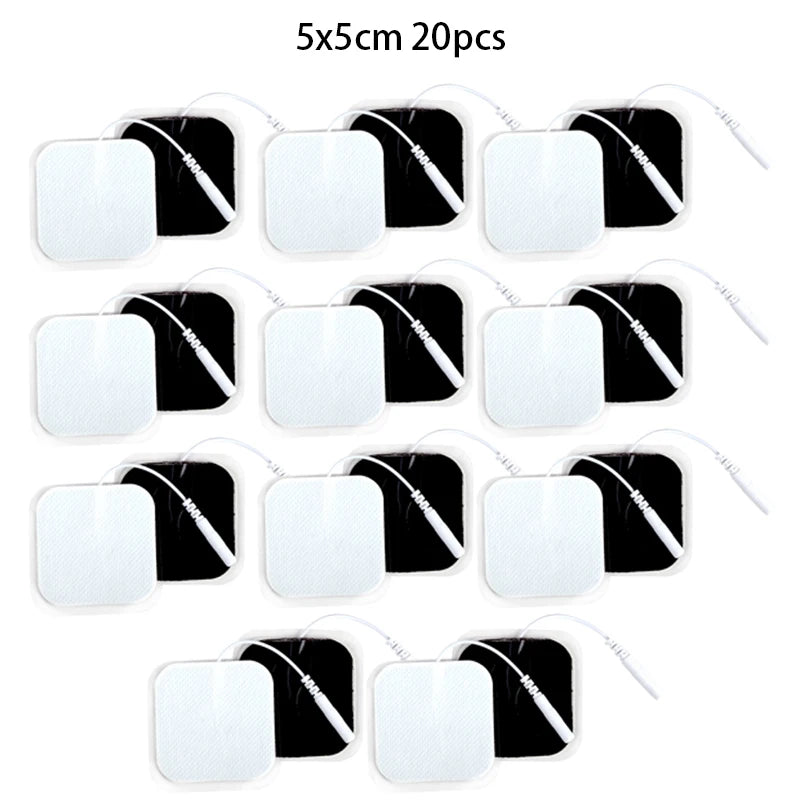 5*5cm 2mm Plug Tens Electrodes Pads Accessories Non-woven Fabric Self  Adhesive Replacement Patch for Electric Massager