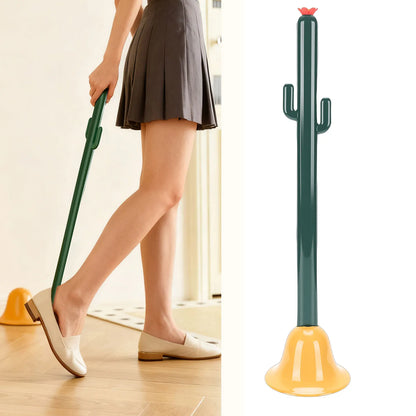 Long Handle Shoe Horn Ergonomic Plant Shaped PP Shoe Helper Stick with Base for Home Use Shoe Helper Stick