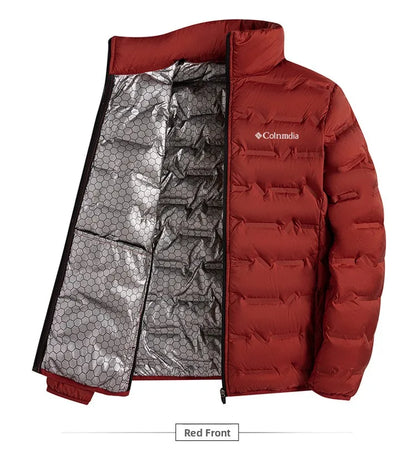 Outdoor Autumn Winter Lightweight Padded Jacket Stand Collar Casual Style Thermal Locking Business Leisure plus Size Coat