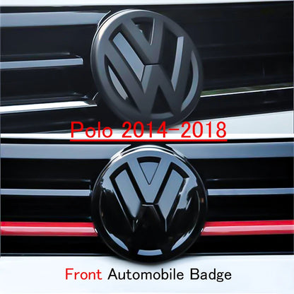 1Pc For Volkswagen Polo Car Emblem Logo With VW Polo 2014 2015 2016 2017 2018 Car Logo 122mm Front Bonnet Hood 110mm Rear Trunk