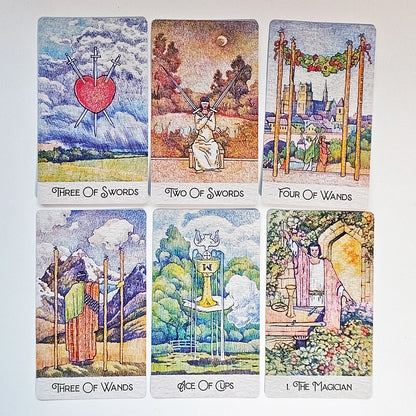 Rediscovered Classic Tarot Deck 78 Pcs Tarot Cards Drawn with Ball Pens Printed on 350GSM Double-embossed Cardstock 12*7cm