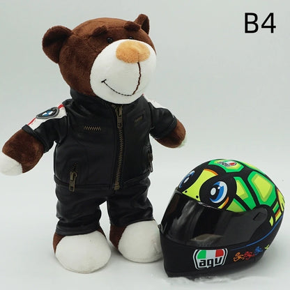 Kawaii helmet and teddy bear motorcycle decorations cute anime filled soft plush toys as gifts for friends during holidays