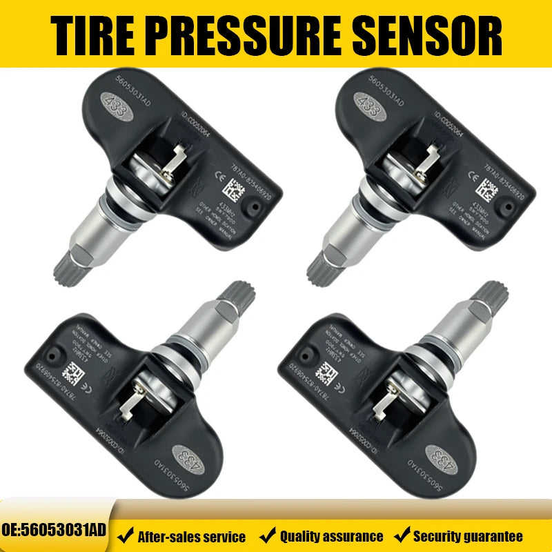1/4PCS 433MHZ Tire Pressure Sensor TPMS Fit For Dodge Journey Jeep Compass Chrysler 300C Replacement For 56053031AD