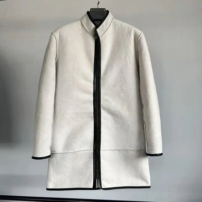 Winter Thicken Warm Sheepskin Fur Integration Long Real Leather Jacket Liner Men Women Whole Skin Lengthened Sheepskin Jacket