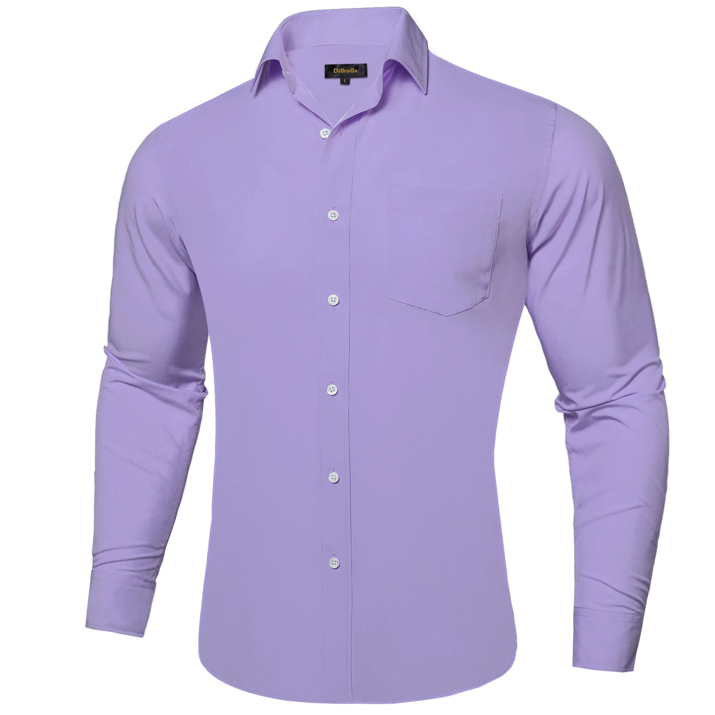 Solid Men Shirts Long Sleeve Cotton Polyester Blue Green Yellow Classic Basic Casual Slim Business Office Shirts Clothes