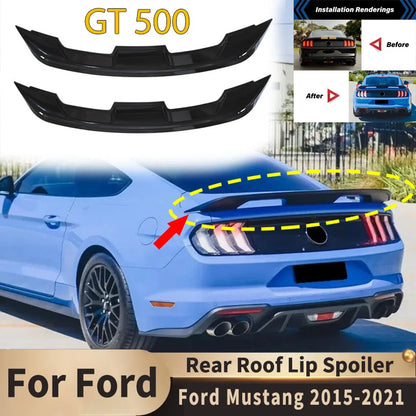 GT Style for Ford Mustang 2015 2016 2017 2018 2019 2020 2021 GT500 Refit Rear Roof Spoiler Wing Lip Posterior Tail Fin Body Kit