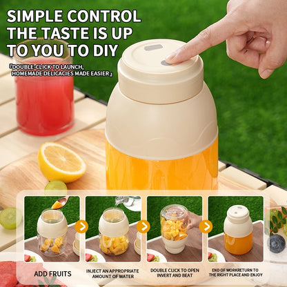 Electric juicer wireless portable electric 800ml sports cup large capacity stainless steel blade milkshake machine fresh juicer