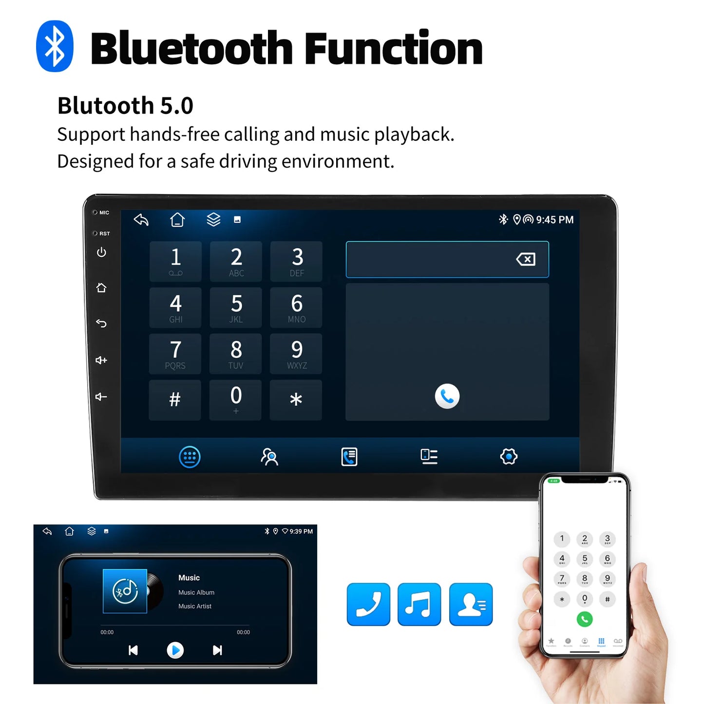 ESSGOO 7 9 10" Car Radio Android Auto Carplay Car Stereo Multimedia Player Universal WIFI GPS Autoradio Car Intelligent Systems