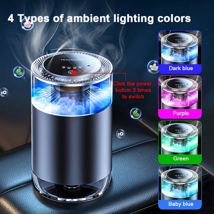 Smart Car Aroma Diffuser Cloud Mist With Sound RGB Light Auto Air Freshener Rechargeable Removing Odors Car Accessories