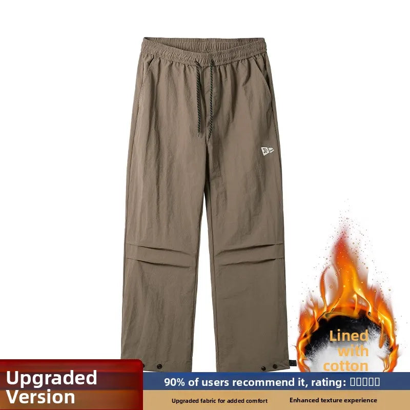Outdoor Snowproof Men's Thermal Cotton Pants Winter Outdoor Skiing Trousers Windproof Breathable Straight Leg Casual Pants
