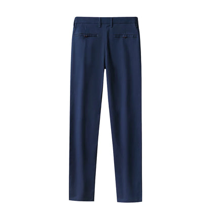 Top Grade Cotton New Brand Casual Fashion Relax Fit Long Dress Pants Korean Straight Business Trousers Office Mens Clothing 2025