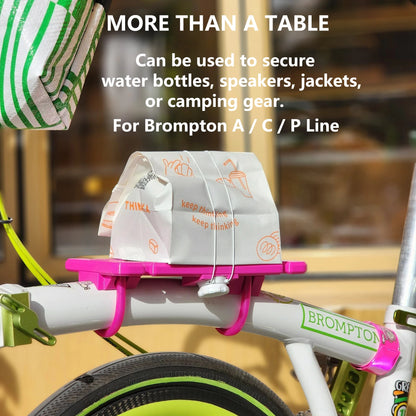 DJCRAWLER Adjustable Camping Table for Brompton A C P Line, Folding Storage Shelf Travel & Outdoor Cycling Accessory
