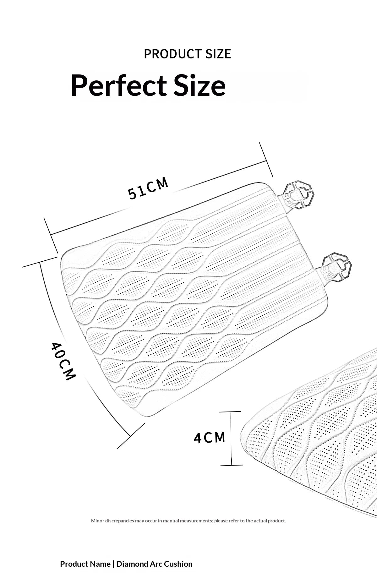 Wave style car seat cushion, creative accessory for car interior. Breathable and ventilated, suitable for all seasons
