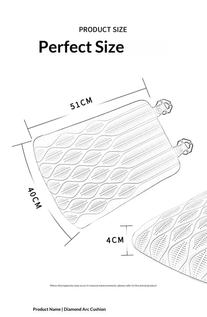 Wave style car seat cushion, creative accessory for car interior. Breathable and ventilated, suitable for all seasons