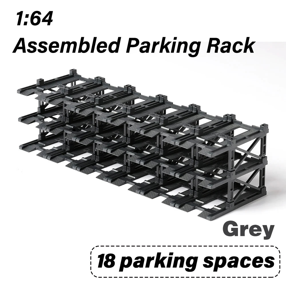 KicarMod 1/64 Diecast Model Car Manual Assembly of 3D Parking Building Multi-Layer Structure with Free Combination Display Car