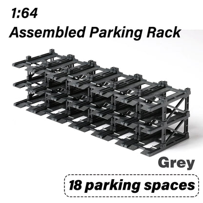 KicarMod 1/64 Diecast Model Car Manual Assembly of 3D Parking Building Multi-Layer Structure with Free Combination Display Car
