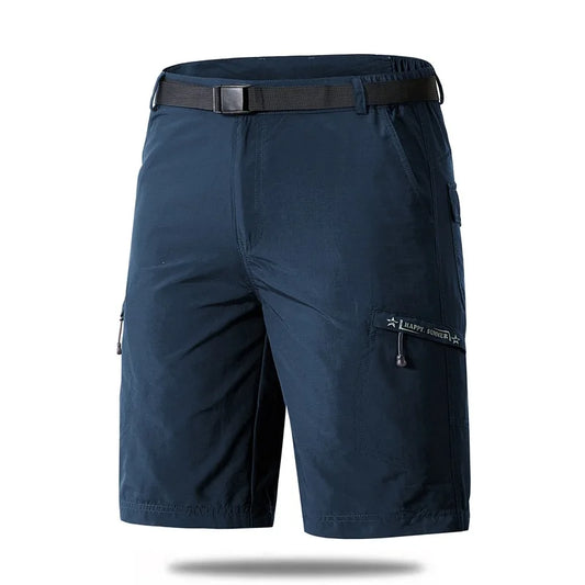 Men's Cargo Shorts Thin Loose Casual Workwear Man Summer Ice Silk Quick Dry Sporty Mid-Length Straight Leg Cotton Short Pants