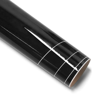 Premium Glossy Bright Black Self-adhesive Vinyl Car Wrap Film Vehicle Decal Paper Based Package Auto Decor Film Air Bubble Free