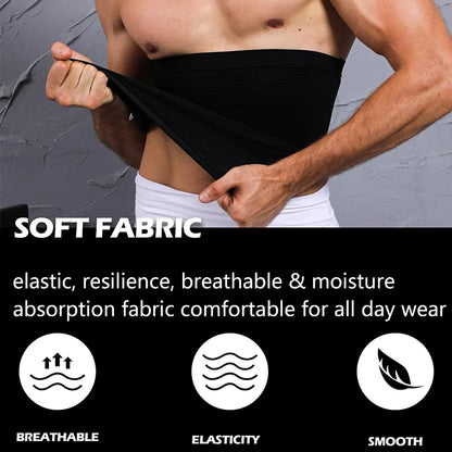 Men's Waist Control Belt Shaping Band Firm Tummy Control Shapewear Compression Waist Cincher Belly Fat Slimming Body Shaper