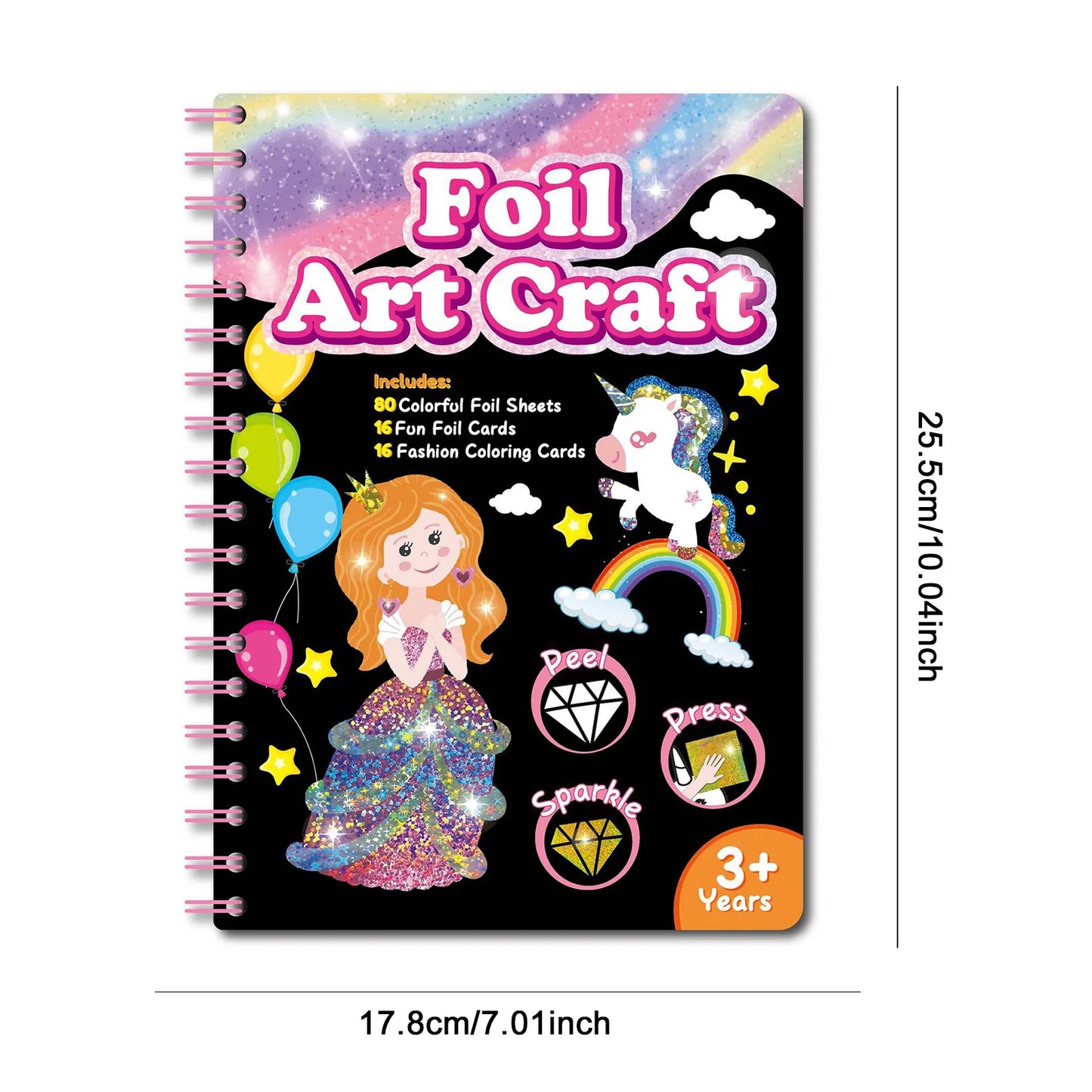 Foil Arts and Crafts Fun Art Supplies DIY Creative Travel Toys Art Supplies Coloring Books Gift for Girls Kids Ages 4-6-8-12