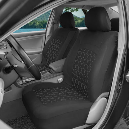 AUTOKING Football Embroidery Car Seat Covers Polyester Fabric Honeycomb Seat Covers Universal Fit Most Car Suv Truck