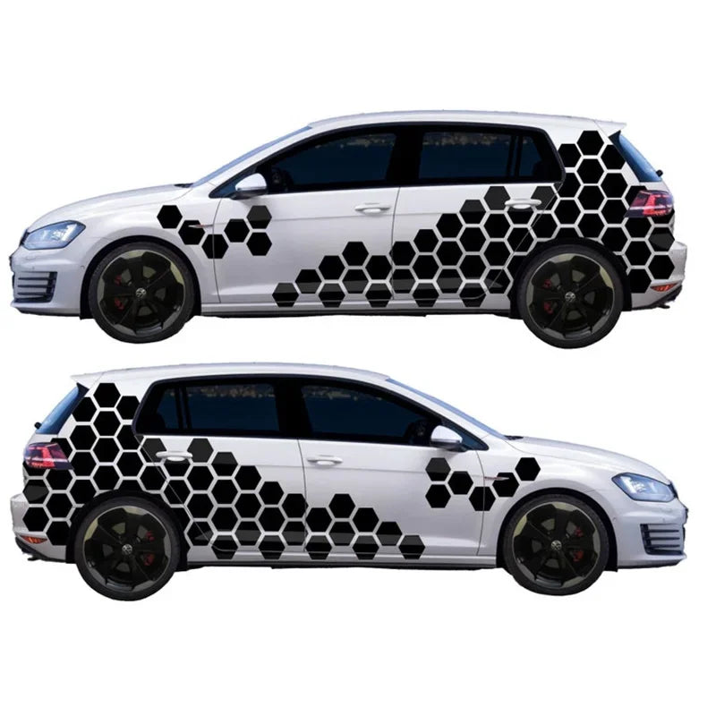 Honeycomb Side Door Back Sticker Fender Car Sticker Universal Hexagon Design Vinyl Stickers Decal Ade Kit