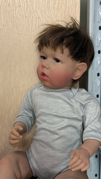 NPK 50CM Reborn Liam Realstic Liflike Real Looking Handmade Soft Touch Body with 3D Skin Visible Veins Toddler Baby Dolls Gift