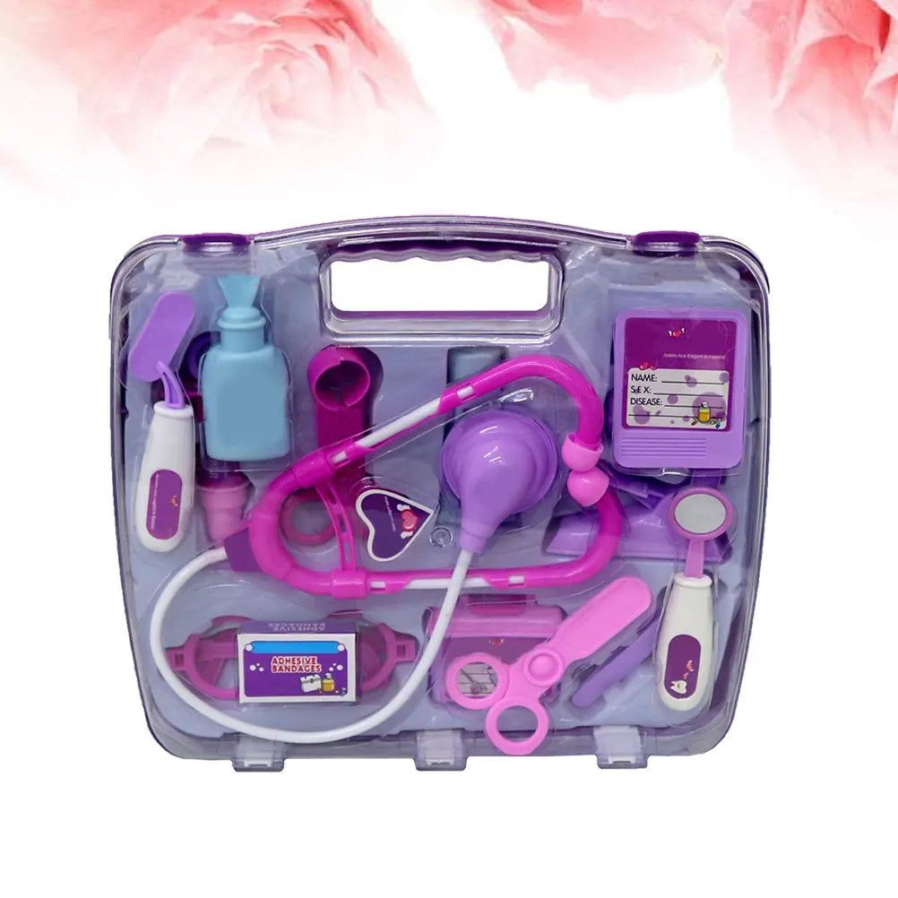 14Pcs Doctor Kit Set Pretend Play Nurse Accessories Carrying Case Role Play Educational Kit for Kids Boys Girls