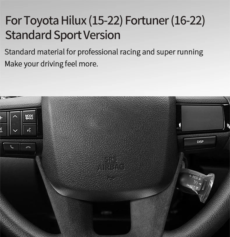 Made of Alcantara For Toyota Hilux / Fortuner Standard Sport Version Car Steering Wheel Boot Cover Interior Tuning Accessories