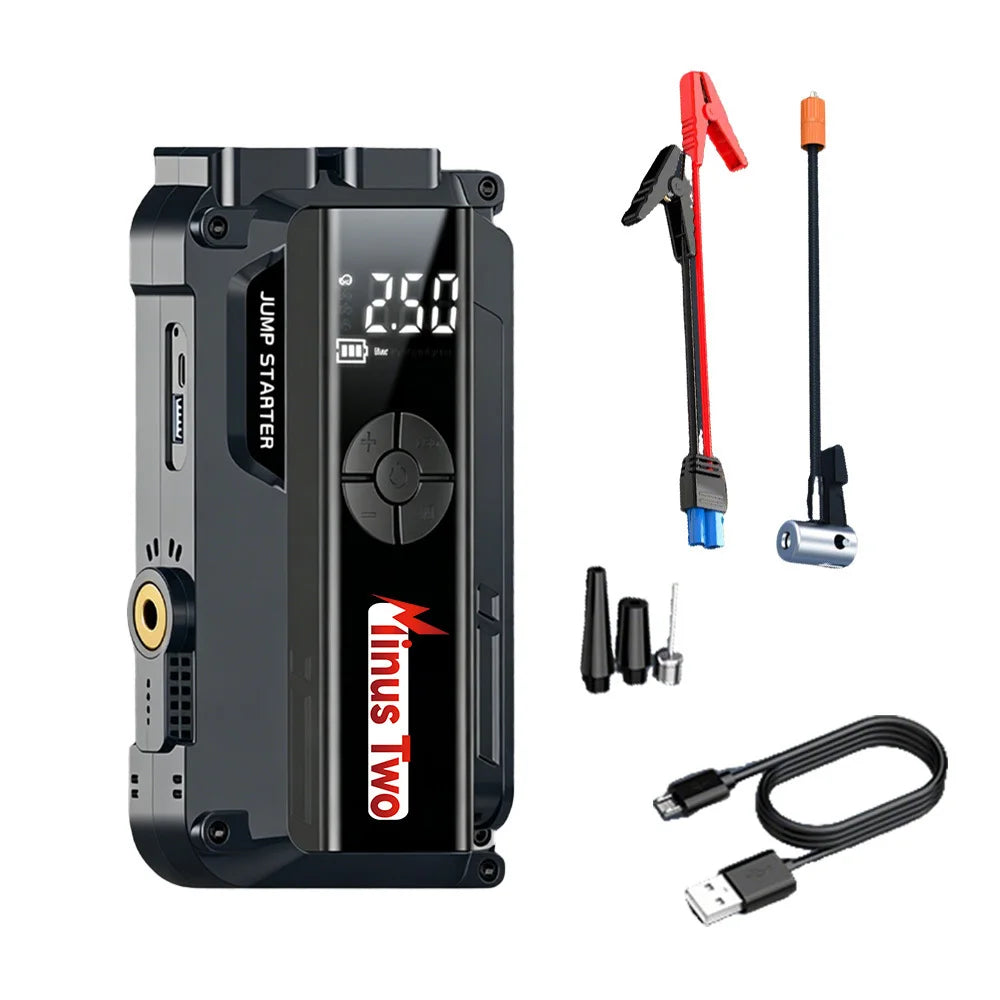 2000A Car Jump Starter Power Bank Portable 150PSI Air Pump Car Battery Emergency Boosters Starting Device Car Starter