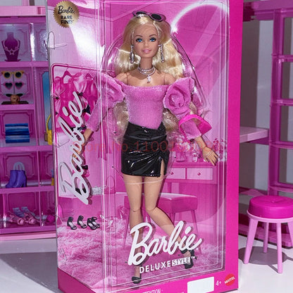 Barbie 2026 Authentic Deluxe Fashion Collection Black Pink Shining Lace Articulated Superstar Face Sculpt Rare Collectible Gift