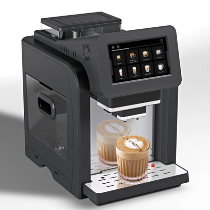 Mcilpoog WS817 -7"colorfAutomatic Espresso Machine with Milk Frother,  21 Flavors for Home & Office