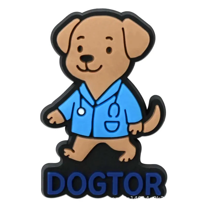 Pet hospital veterinarian Love dogs Shoes Charms DIY PVC Shoe bag Accessories Forenthusiasts Wristband Kids Party X-mas Gifts