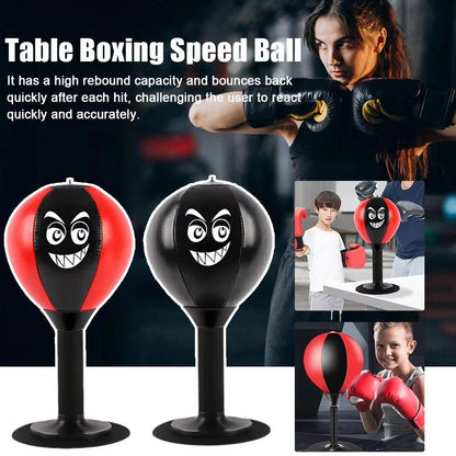 Saco de boxe de mesa alívio do estresse com ventosa para mesa de escritório contadores mesa boxe punch bola engraçado saco de bo