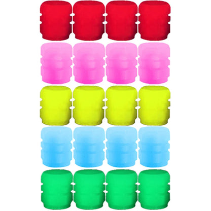 Luminous Car Tire Valve Caps Fluorescent Wheel Tire Decor Night Glowing Tyre Valve Stem Caps for Car Motorcycle Bike Accessories