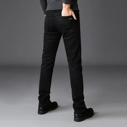 Spring Autumn Men Classic Fashion Brand Jeans Homme Man Soft Stretch Black Biker Masculino Denim Trousers Mens Pants Overalls