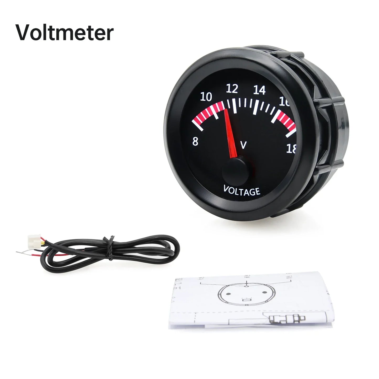 2'' 52mm Racing Car Indicator Water Temp Gauge Oil Temp Meter Voltmeter Oil Press Vacuum Boost Air Fuel Ratio EGT Instrument